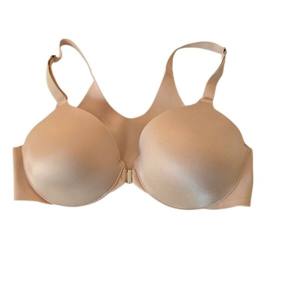 SOMA Front Closure Light Padded Vanishing Back Full Coverage Bra Beige Size 38B - Picture 9 of 9